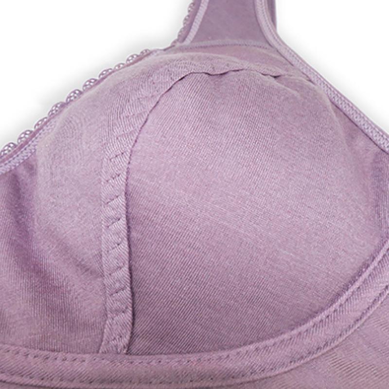 Women Front Buttons Elderly Underwear Wire-free Brassiere Front Closure Vest Cotton Sport Bras