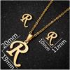 English Letter Necklace & Earring Set: Fashionable Jewelry for Women