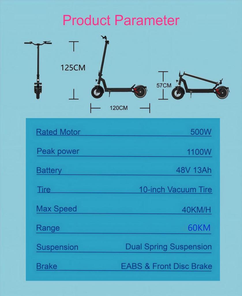 DriveTron DT08 Adult Electric Scooter, 25 mph, 37 Mile Range, 48V 13Ah 500W, Front Disc Brake + EABS, IPX5