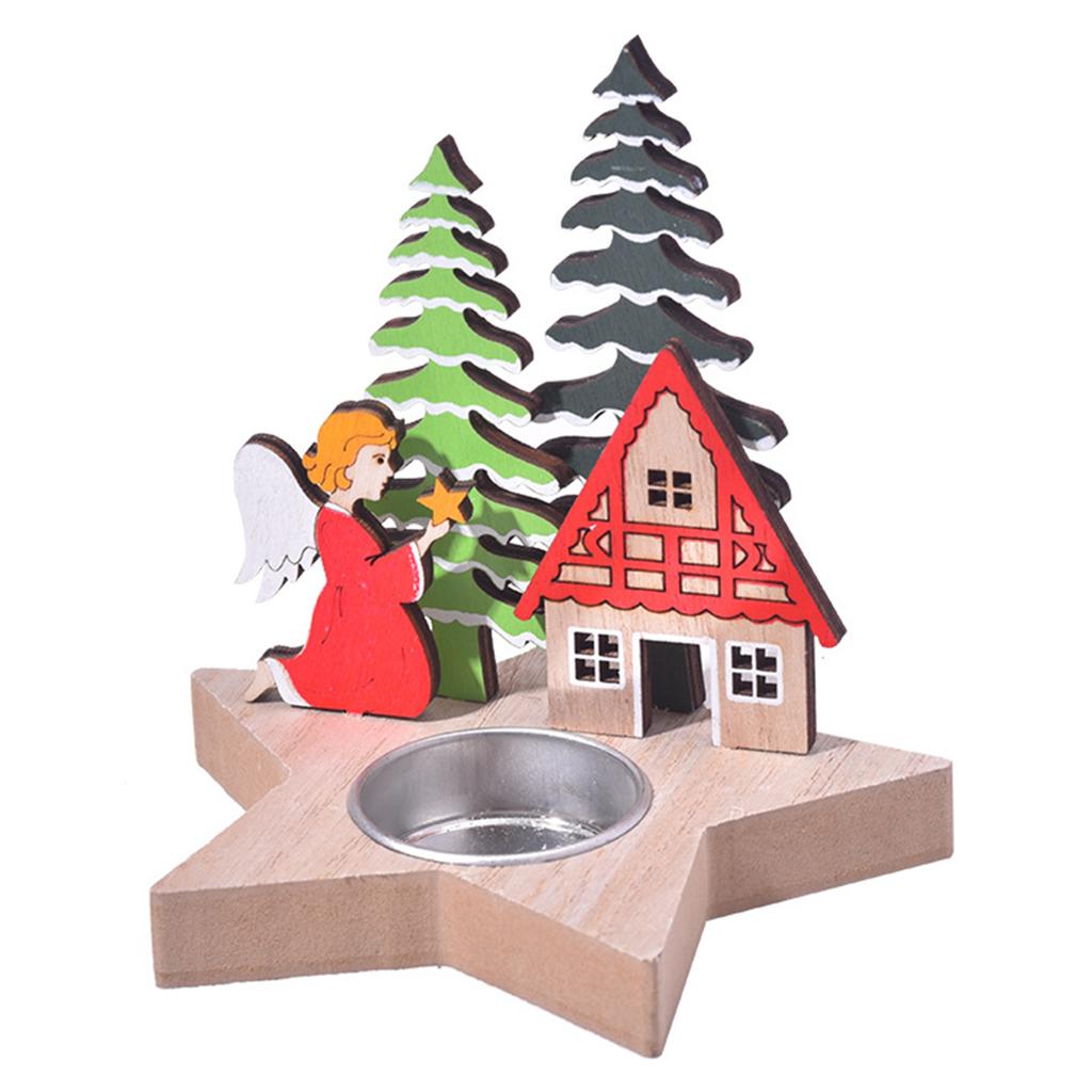 Рождественский деревянный подсвечник Leeseph, праздничный декор стола, забавные рождественские подарки, идеально подходит для украшения рождественского стола