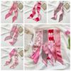 Ribbon Headband Silk Scarf Pink Hair Tie Printed Scarf Scarf Accessories Collocation Clothing Accessories Long Scarf Female
