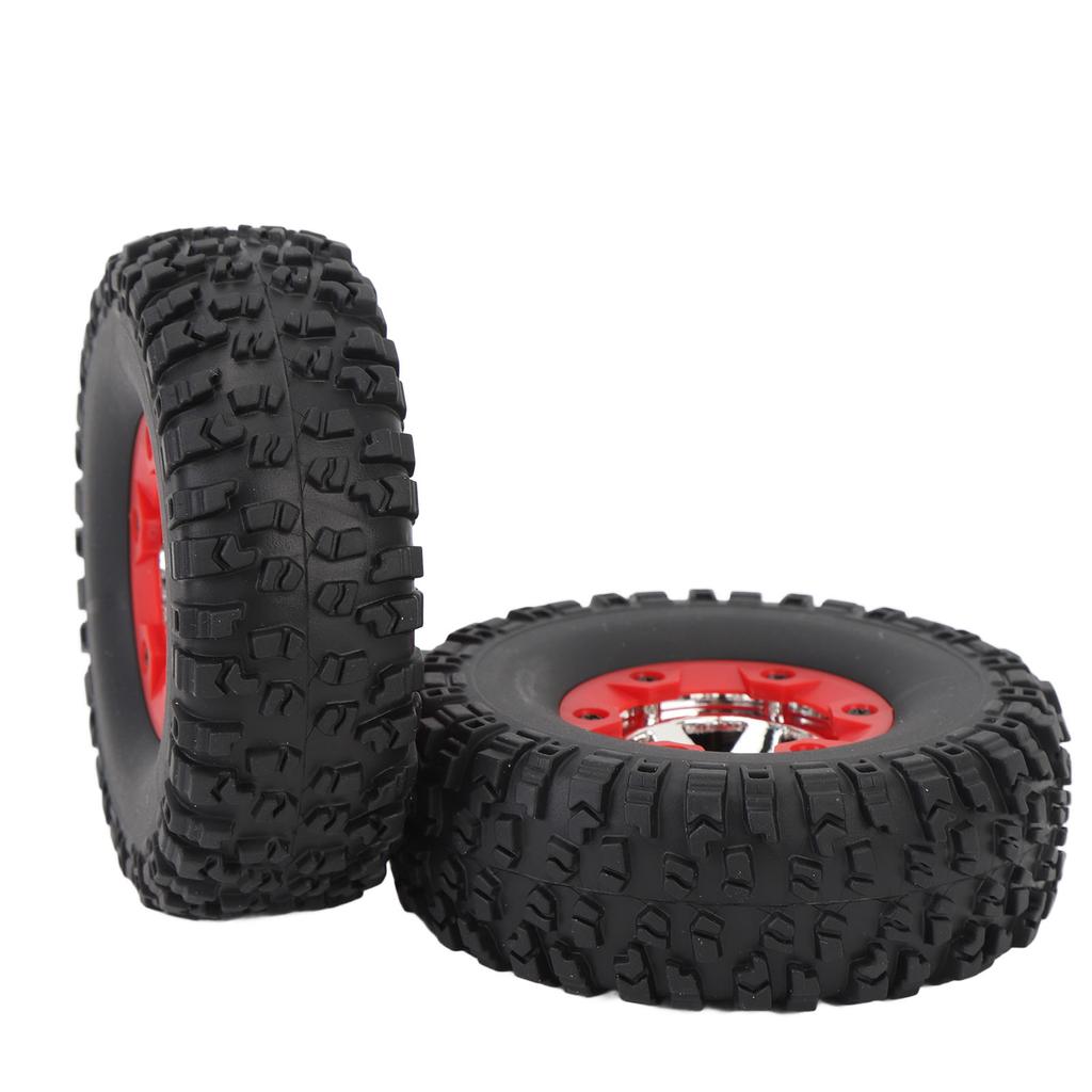 4 Pcs RC Car Wheel Set 2 Left 2 Right Plastic Rubber Lightweight Replacement Wheels for WLTOYS 12428 12427 12423 124006