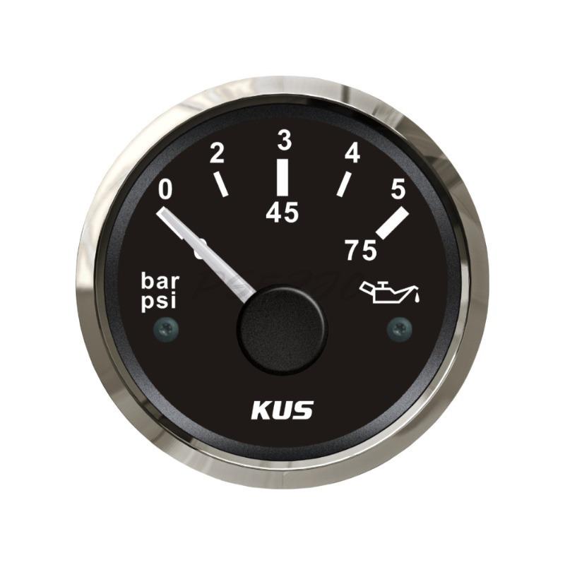 Instrument Car Oil Pressure Gauge 5bar 10bar 52mm Ship Car RV Universal Model with Night Light