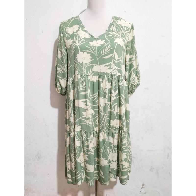 Женское весеннее платье свободного кроя с V-образным вырезом и короткими рукавами