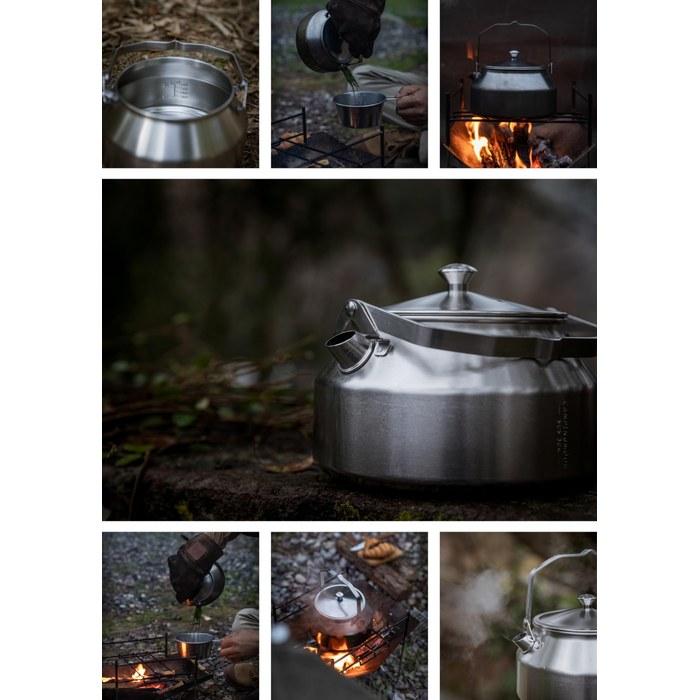 CAMPING MOON Firewood Stainless Kettle Mini Kettle 1.0L SW-1 Silver