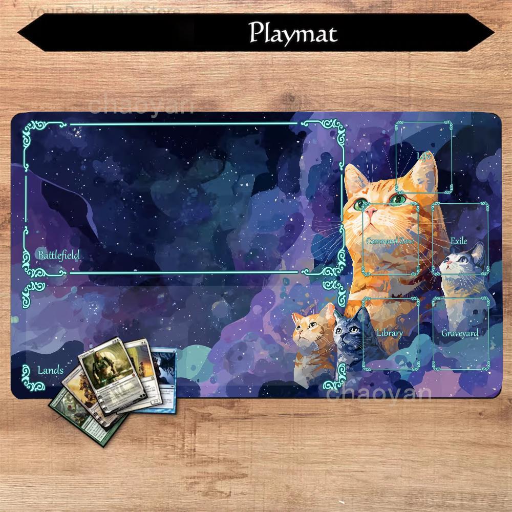 Cute cat Mouse Pad playmat mouse pad XCM Desk mat tapete for magic mtg NonSlip Durable Stitched Edge rug gamming deskmat