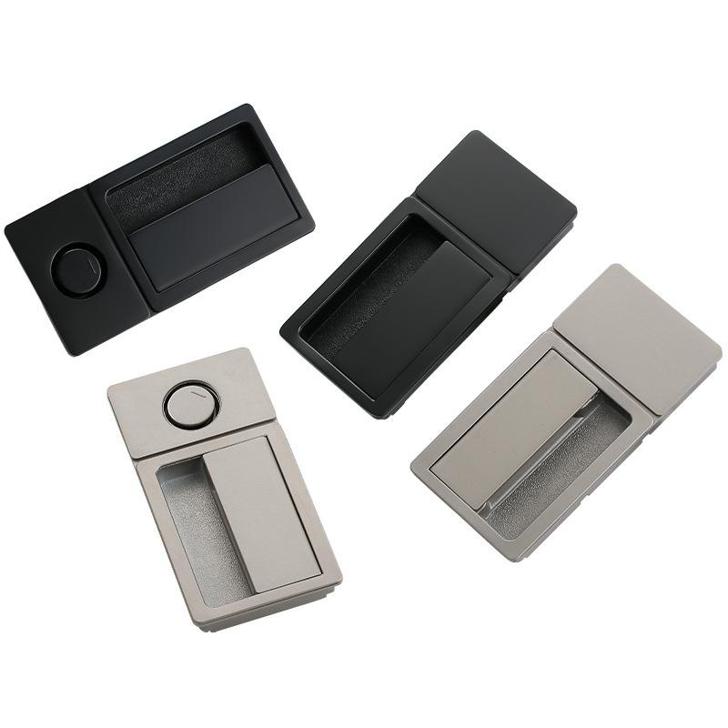 Minimalist Handleless Flat Lock Bedroom Hidden Embedded Magnetic Door Lock Silent Push Pull Black Invisible Bathroom Door Lock