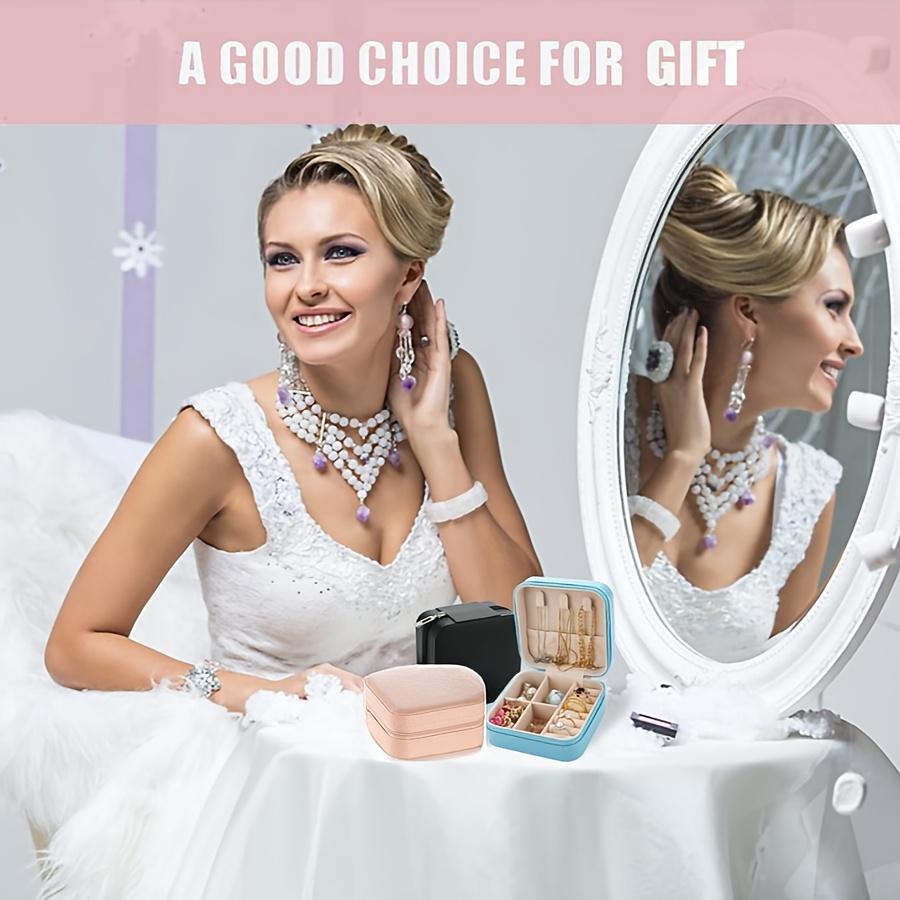 12 шт. Коробка для хранения ювелирных изделий из искусственной кожи, Портативный органайзер для серег, Идеальный подарок для предложения на День святого Валентина и Новый год