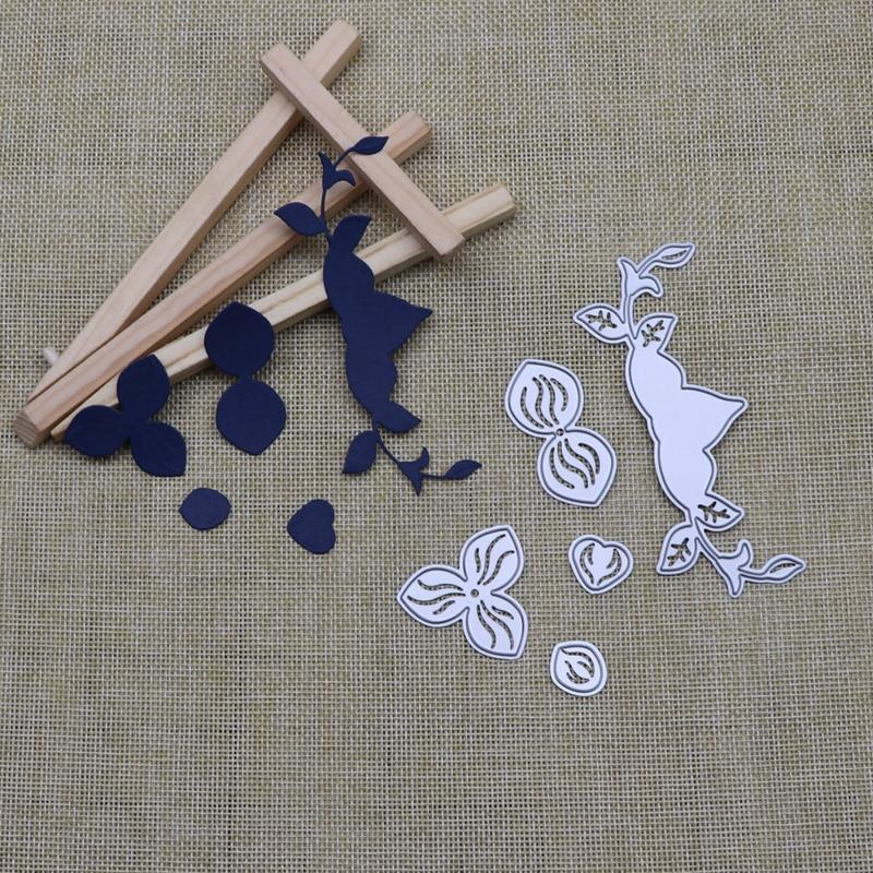 Клевер бутон завод металлический трафареты для резки трафареты для скрапбукинга альбом штамп бумага карты тиснение