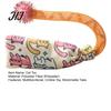 Safe Chewing Toys for Teething Kittens Mesh Tube Cat Toy, Crinkle Plush Pouch with Tinsel Pom Pom, Engagement Active Cats Interactive Stretchable Toy