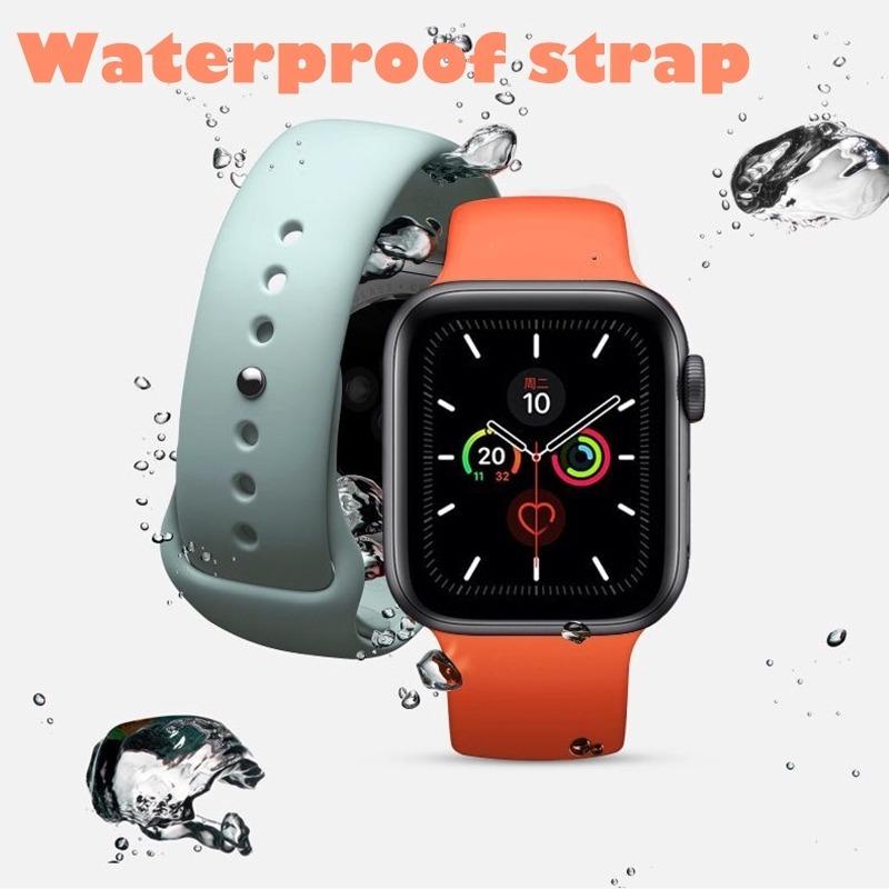 Силиконовый ремешок для Apple Watch Band 44 мм, 40 мм, 38 мм, 42 мм, резиновый ремень, спортивный браслет для умных часов IWatch Serie 3, 4, 5, 6 Se, ремешок