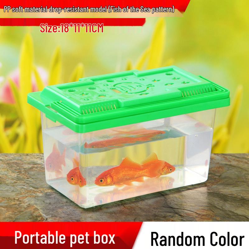 Transparent Portable Fish Tank for Small Pets - Goldfish, Turtles, Reptiles, and More