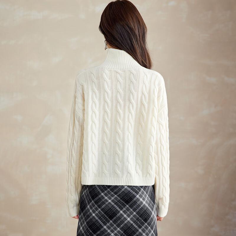 Женский джемпер Srcr с высоким воротником, 100% шерсть, косами