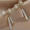 Fashion Bow Crystal Zircon Earrings For Women Trendy Party Jewelry Ear Accessories Valentine's Day Gift