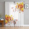 Осенние прозрачные шторы с кленовыми листьями для гостиной, спальни, кухни, тюлевые занавески для дома, декоративные прозрачные панели