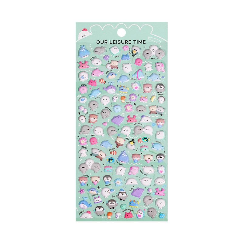 3D Mini Cute Animal Stickers Japanese Food Doll Style Puffy Decals for Kids DIY Craft Reward Phone Laptop Album Decor