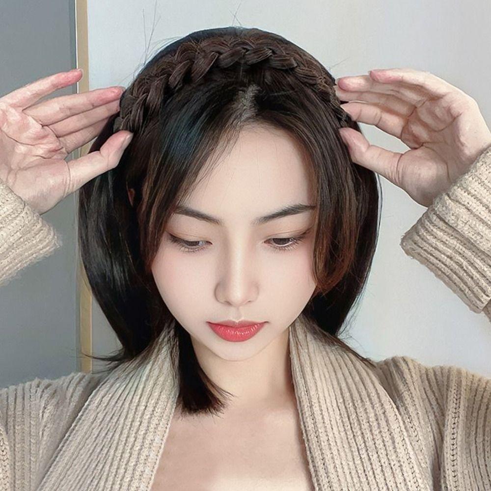 3D Парик Повязка Натуральные Накладные Волосы Модная Синтетическая Повязка на Голову для Женщин