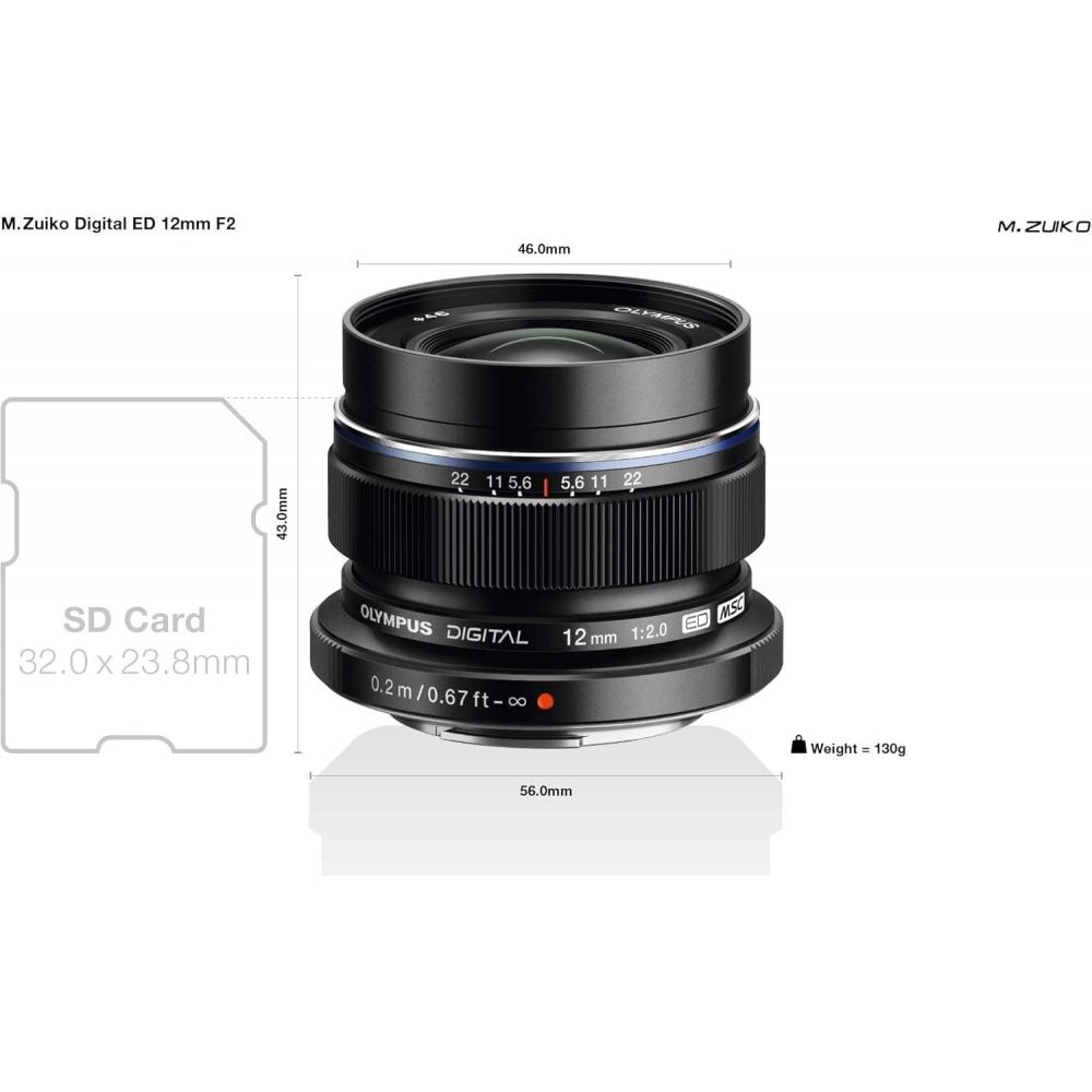 Om System M.zuiko Digital Ed 12mm F2.0 Black