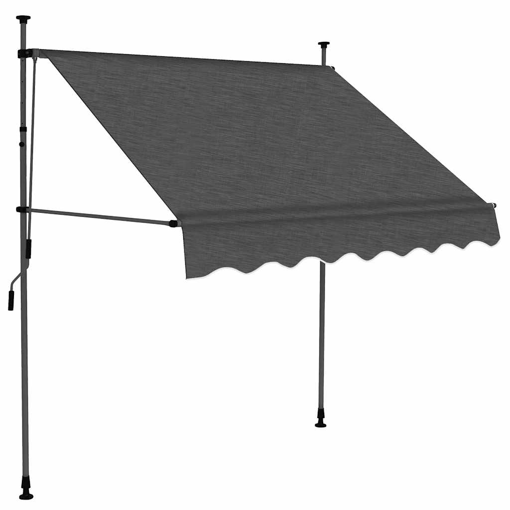 Retractable Awning Manually Operated with LED Lighting 200 cm Anthracite