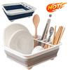 Folding Dish Rack Dry Storage Basket Collapsible Utensil Sink Drainer Organizer Bowl Tableware Tray Drying Rack Kitchen Tools