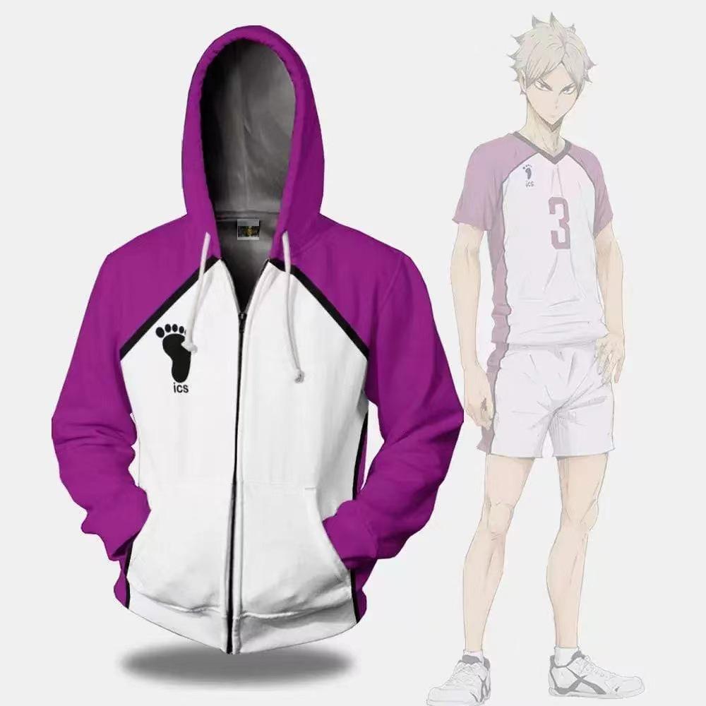 Мужская куртка Haikyuu, Карасуно, школьный волейбольный клуб Hinata Shyouyou, толстовка с капюшоном, кардиган, осенняя бейсбольная форма на молнии
