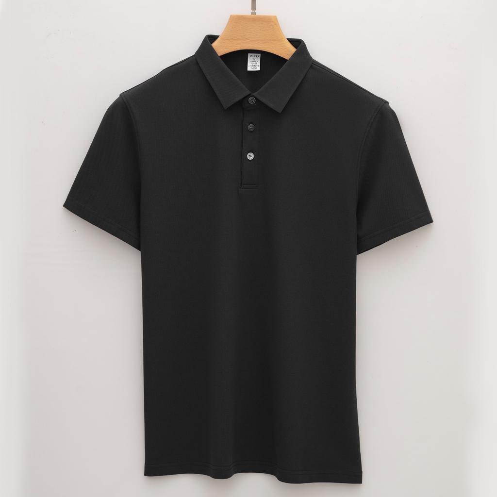 Рубашка поло с воротником из хлопка, мужская футболка с короткими рукавами, деловая длинная бархатная рубашка поло с воротником без отметин