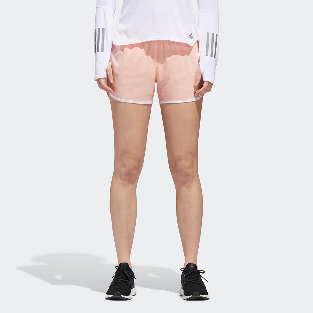 adidas M10 Короткие, средней талии, удобные, эластичные, в полоску, приятные для кожи, повседневные шорты, женские шорты, оранжевые CZ3510