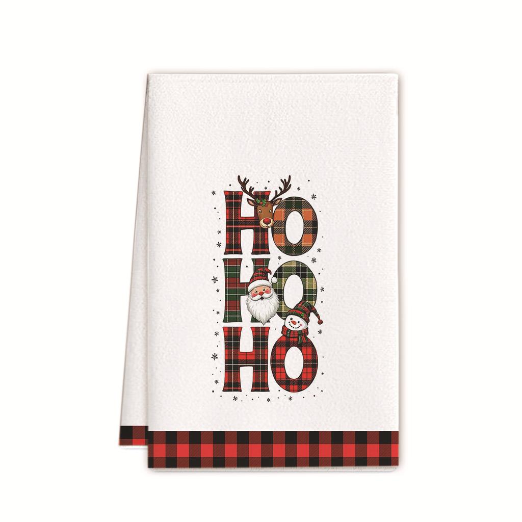 Рождественское полотенце 2025 новое трансграничное полотенце из микрофибры с принтом кухонное полотенце праздничное украшение