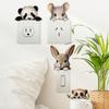 Wall Switch Sticker Cute Cartoon Pet Animal Design Self-adhesive Waterproof Removable Switch Decals