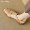2024 летние сандалии из коровьей кожи с круглым носком женские сандалии на толстом каблуке женские туфли с закрытым носком женские туфли Мэри Джейн с вырезом