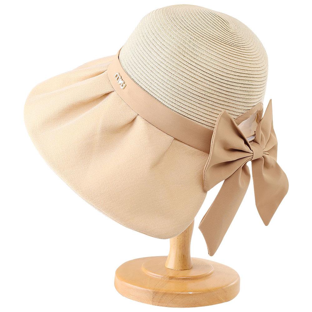 Sunscreen hat women's spring summer new anti-ultraviolet sun hat outdoor fashion simple bow bucket hat
