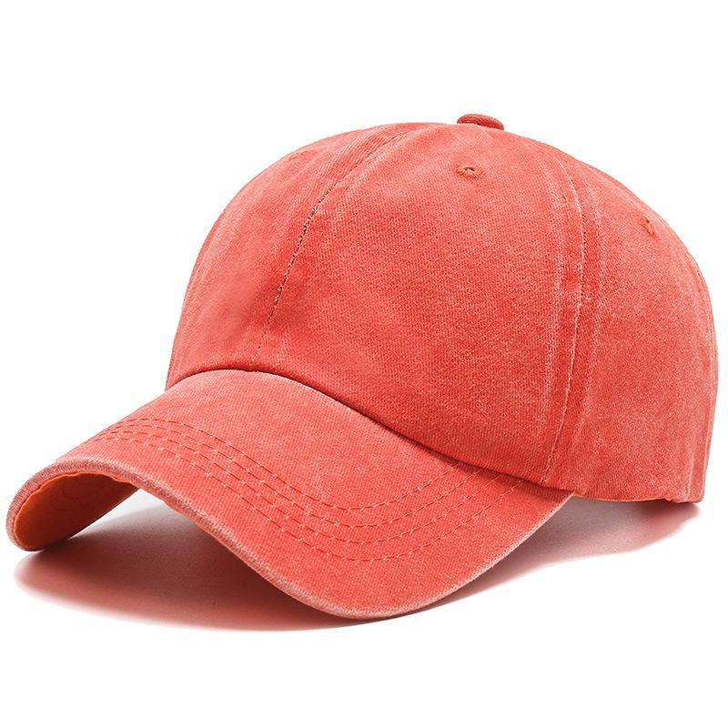 2021 New Men's Baseball Cap Washed Cap Light Plate Couple Hat Solid Color Spring and Autumn Hat Korean Version