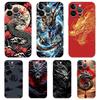 Мягкий прозрачный чехол из ТПУ для iPhone 16 15 14 13 12 11 Pro Max 16E 8 7 Plus XS Бампер Трендовый Модный Мультяшный Китайский Дракон