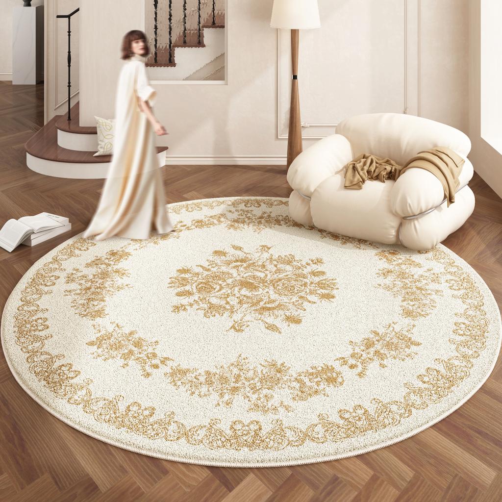 Ковры в европейском стиле для спальни, дома, пушистый мягкий коврик для пола, утолщенный плюшевый, украшение для гостиной, круглый ковер, моющийся, ковер для отдыха