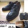 70-е 80-е Винтажные GALLUS Сделано в Западной Германии С 1880 Кожаные туфли U-образный мысок Черные Размер 7 25.5(ИСПОЛЬЗОВАЛ)