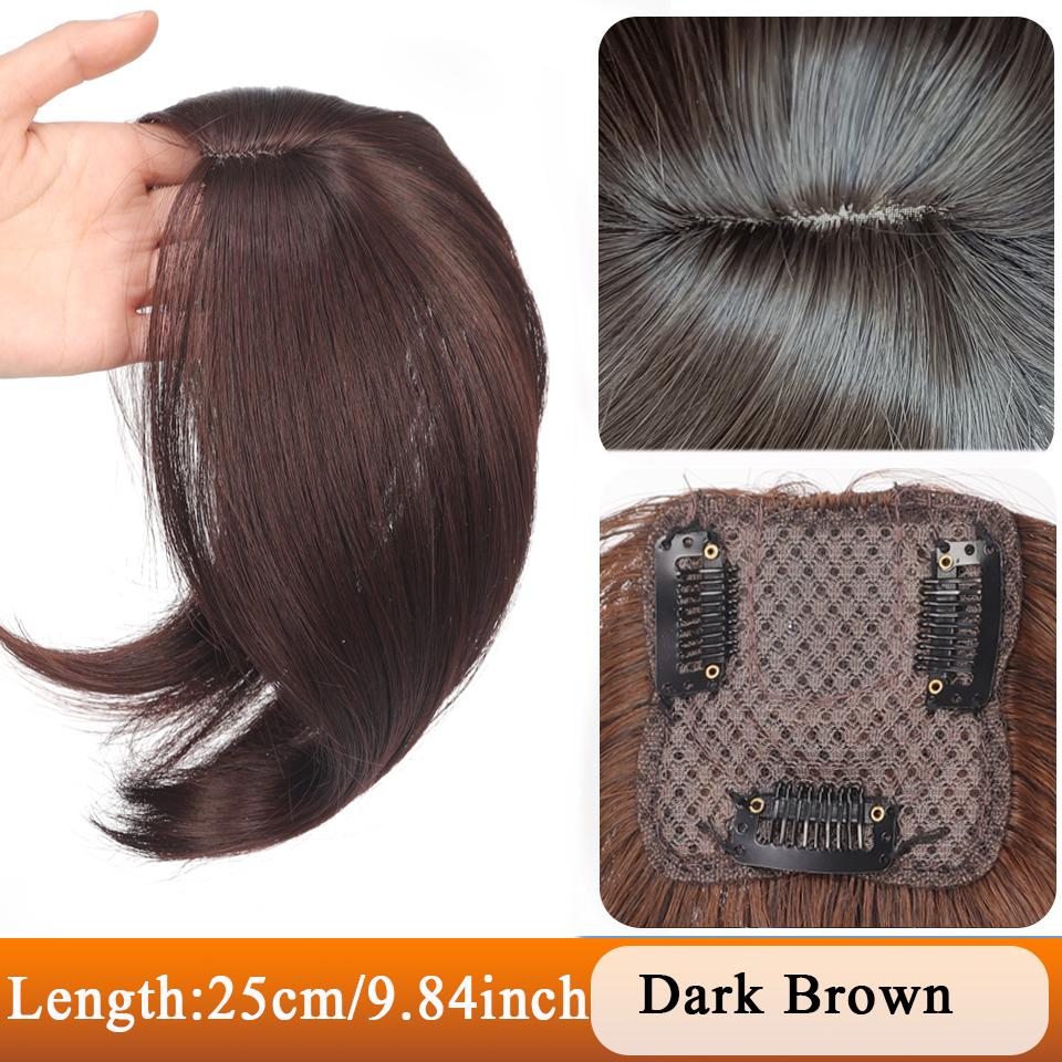 10-ДЮЙМОВЫЙ синтетический короткий прямой топпер на заколке для наращивания волос, натуральный пушистый топ, искусственная часть волос с заколкой для челки