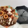 Sunflower Cow Outdoor Umbrella - Automatic Opening/Closing Rainproof Umbrella with Foldable Design, Iron Frame for Festival Gifts, Travel, D