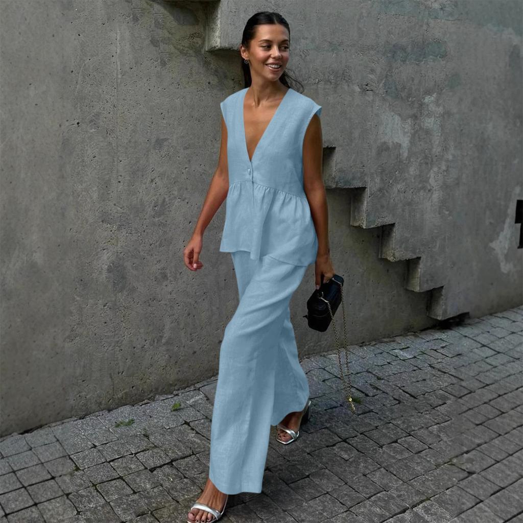 Women Casual Wrap V Neck Cold Shoulder Jumpsuit Outfits Pants Romper