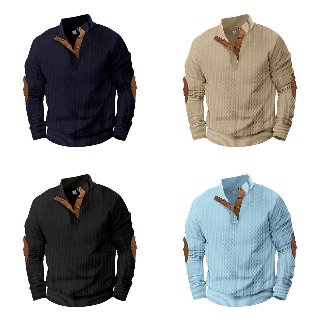Casual Mens Sweatshirt With Knit Jacquard Fabric For Autumn Winter Fashion