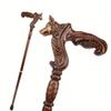 1pc Wolf Brown Wooden Elegant Retro Walking Stick Gentlemen Decorative Walking Party Supply Stage Performance Accessory