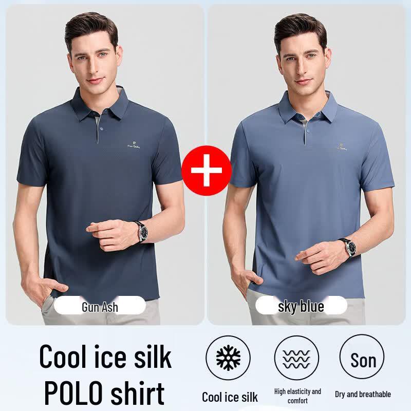 Pierre Cardin Cooling Antibacterial Men's Ice Silk Polo Shirt