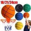 Indoor Silent Basketball Sports Bouncy Balls 18/21/24cm High Density Foam Material Kids Adults Ball Training With Portable Net
