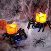 Flameless LED Candle Lights Halloween Spider Tea Light Decoration Battery Operated 3D