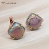 Fashion Elegant Luxury Square Colorful Drop Earrings For Women Girl Wedding Party Trendy Rose Gold Color Jewelry Eardrop