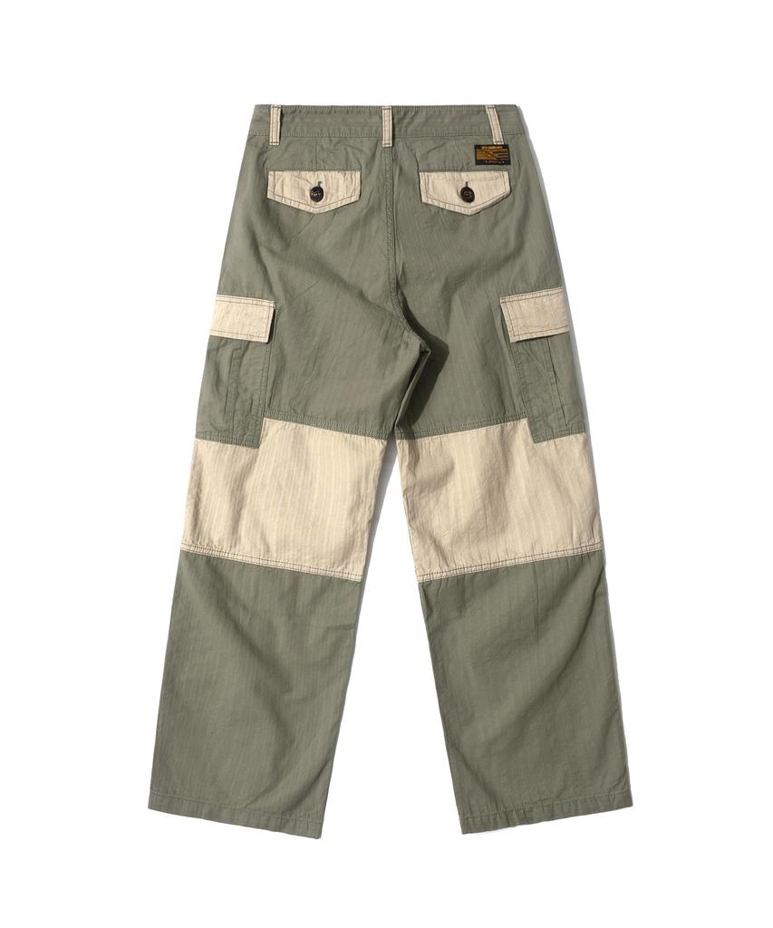 QT8 GARMENTS Bn Hbt Contrast Cargo Pants (Olive)