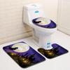 Pumpkin Lamp Bathroom Toilet Three-Piece Floor Mat Doormat Bathroom Carpet