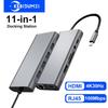 Док-станции USB C 11-в-1 USB C HUB Адаптер Type C на 4K HDMI USB 3.0 Сплиттер с PD/RJ45/3,5 мм/TF/SD Для ноутбука Macbook