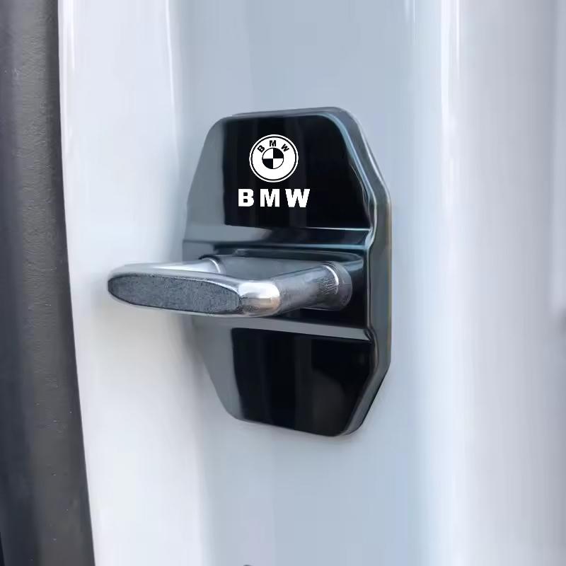 FA54Pcs Zinc Alloy Car Door Lock Buckle Protection Cover Anti-Collision Shock Absorbing Cushion Stickers For BMW G80 G06 G07 G42 G