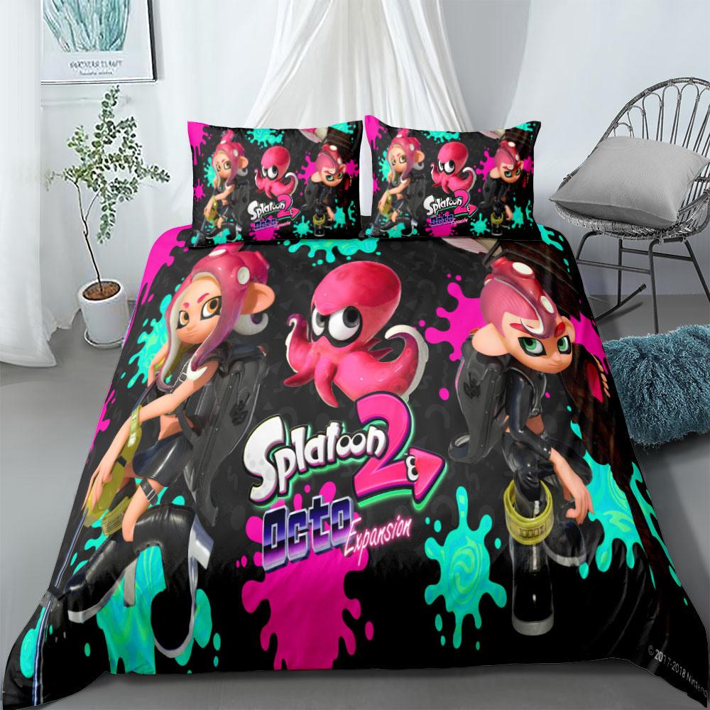 Switch Game Комплект постельного белья King Queen Full Twin Double Single Size Splatoon Duvet Cover Set