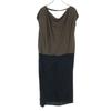 Two-tone Color No Sleeve Long Dress 40 Brown Women Used